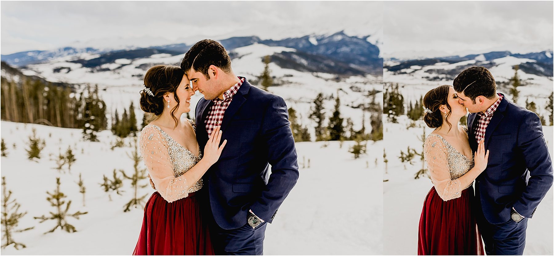 engagement photos taken in the rocky mountains of Breckenridge Colorado at sapphire point