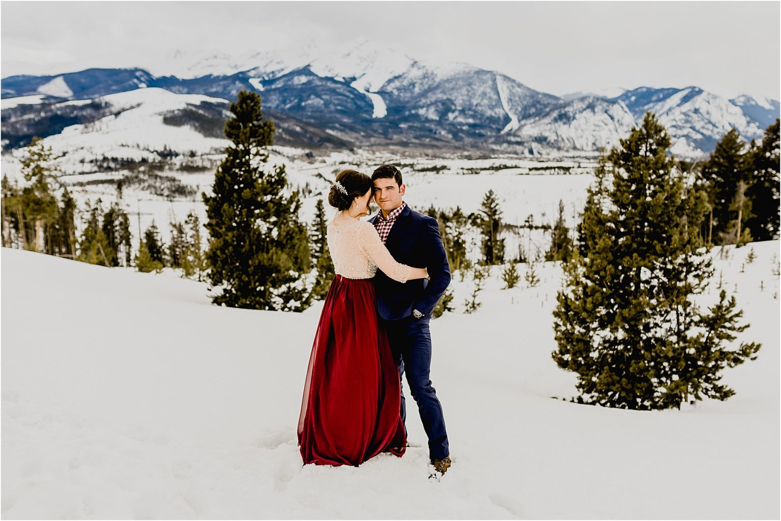 engagement photos taken in the rocky mountains of Breckenridge Colorado at sapphire point