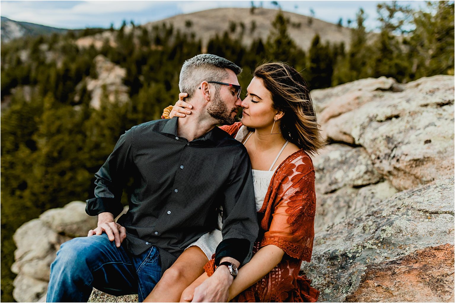 Marissa and Casey's adventure anniversary session in boulder colorado. We saw beautiful mountain and lake views, and adventured on the rocks at a perfect overlook.