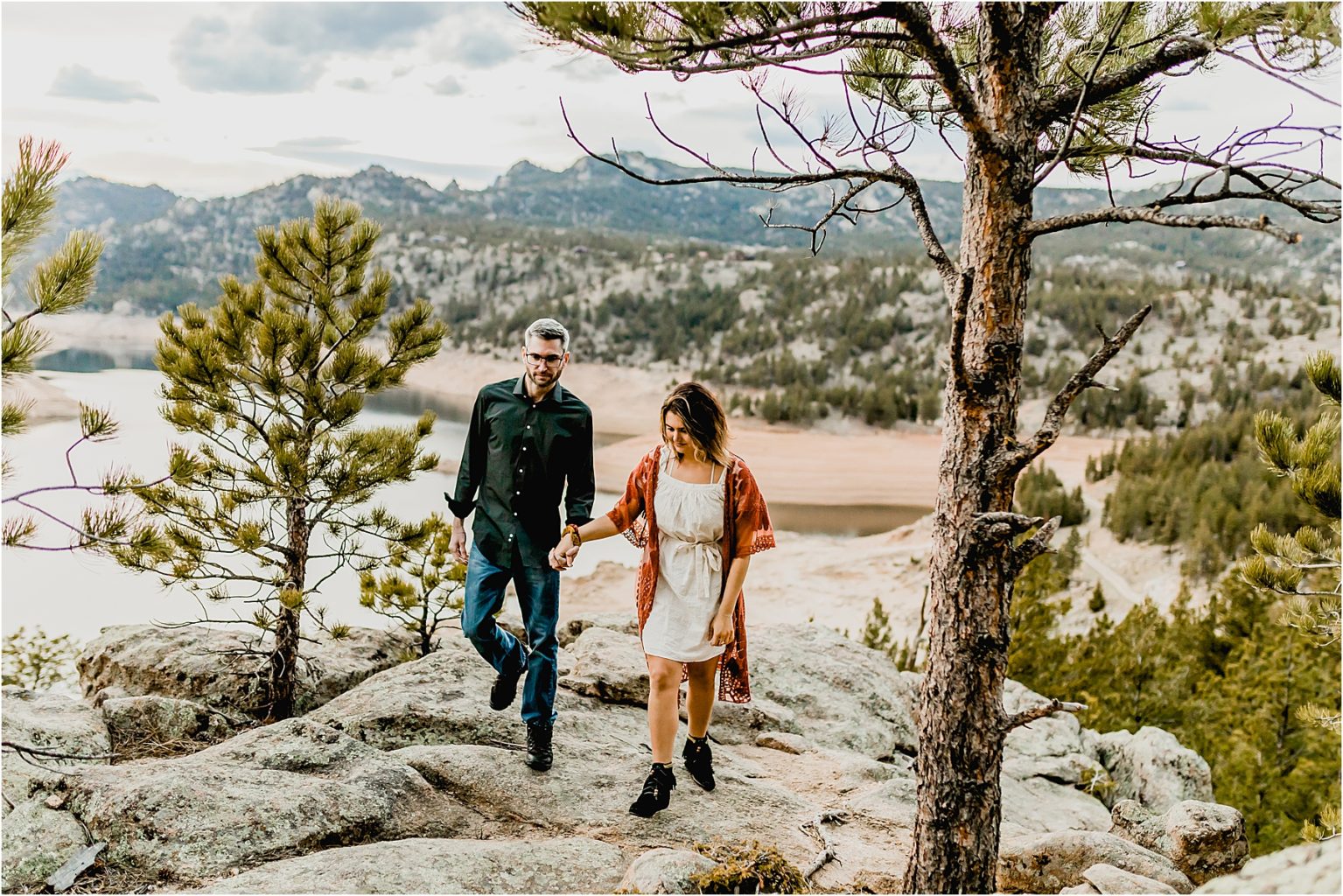 Marissa and Casey's adventure anniversary session in boulder colorado. We saw beautiful mountain and lake views, and adventured on the rocks at a perfect overlook.