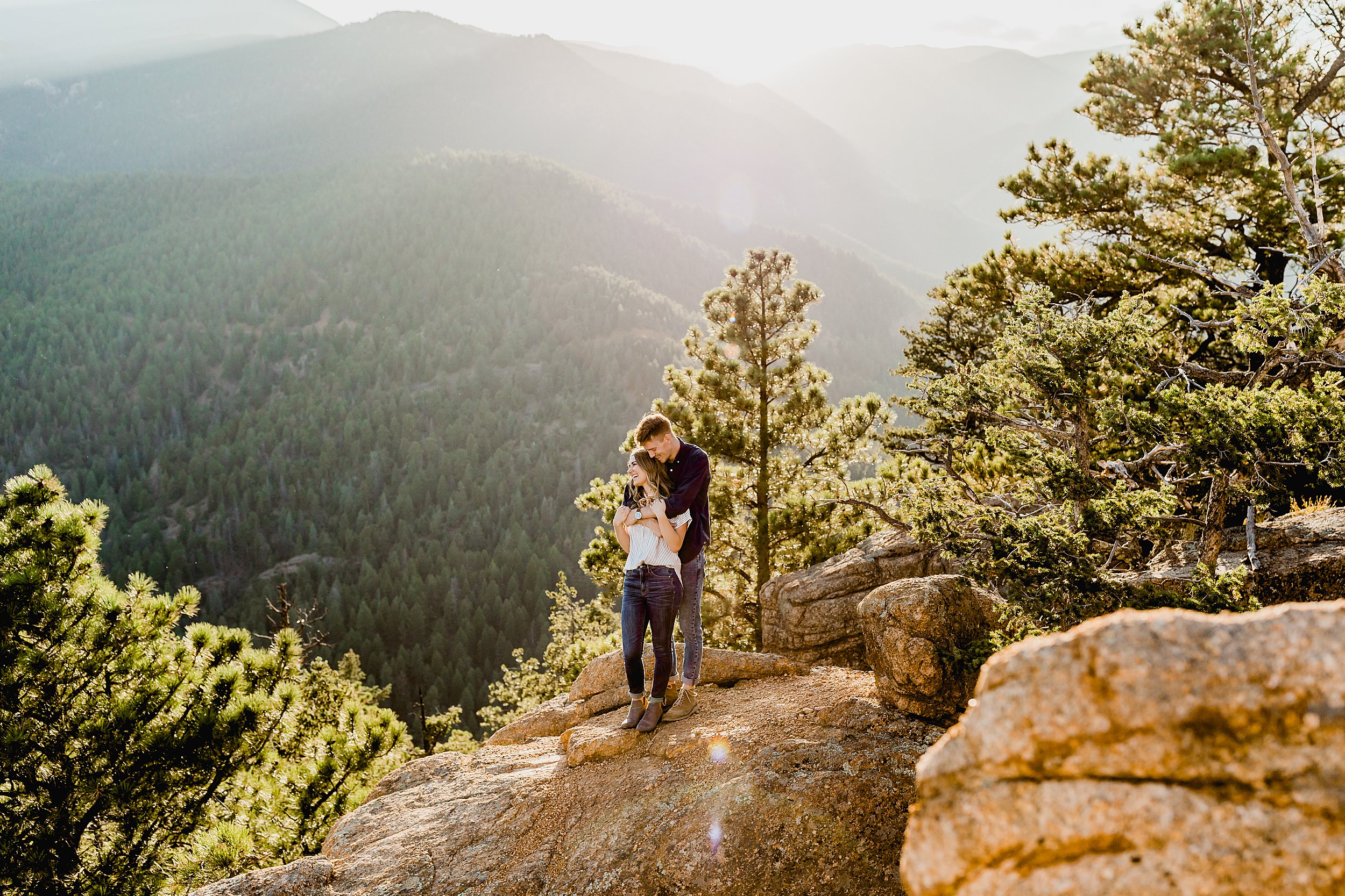 colorado engagement photographer photographs a couple on a mountain
