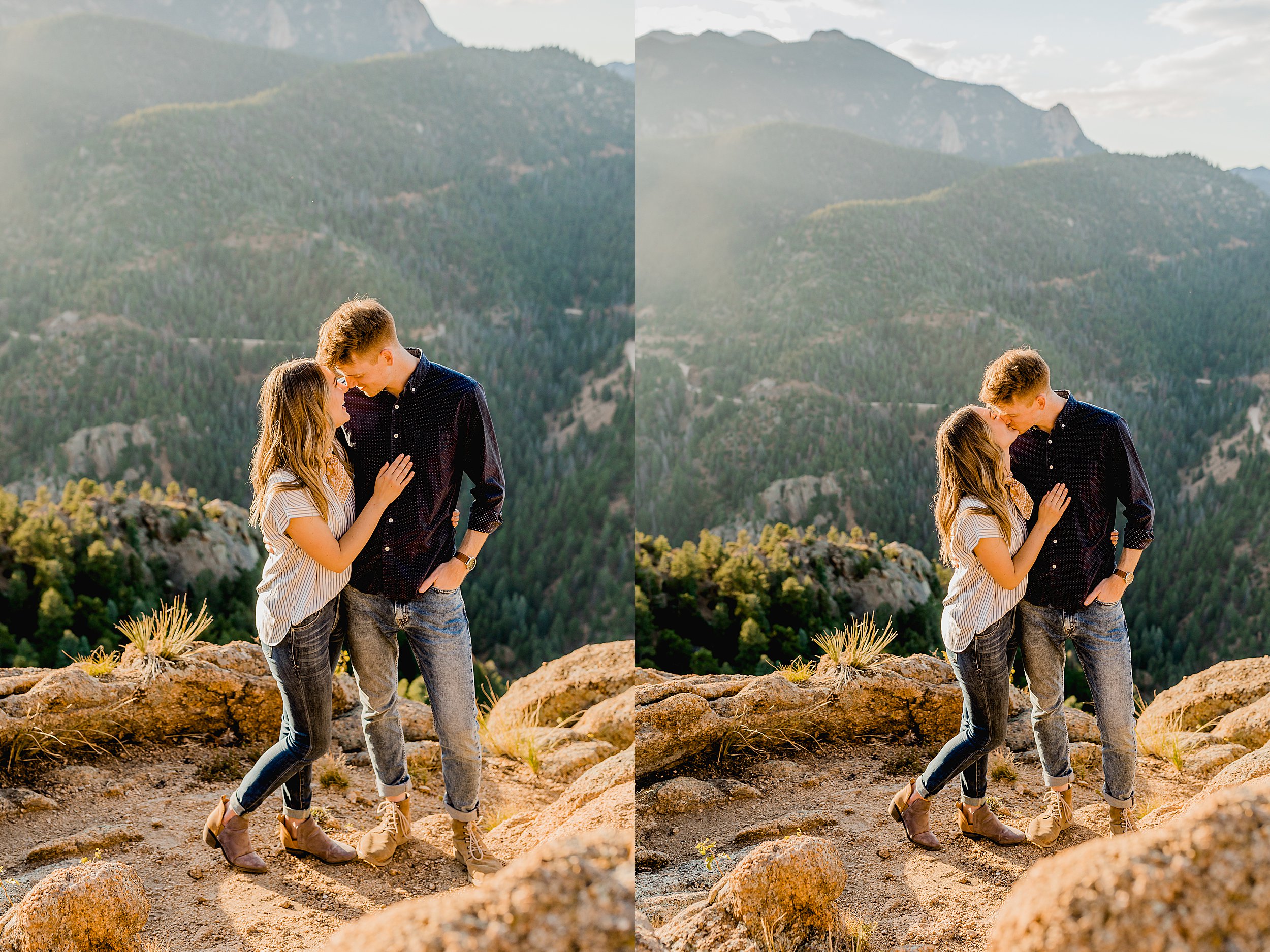 colorado engagement photographer photographs a couples mountain engagement photos with gorgeous mountain scenery