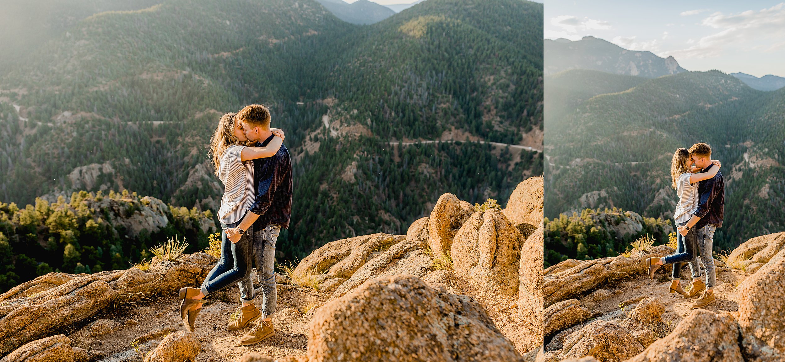 colorado engagement photographer photographs a couples mountain engagement photos with gorgeous mountain scenery