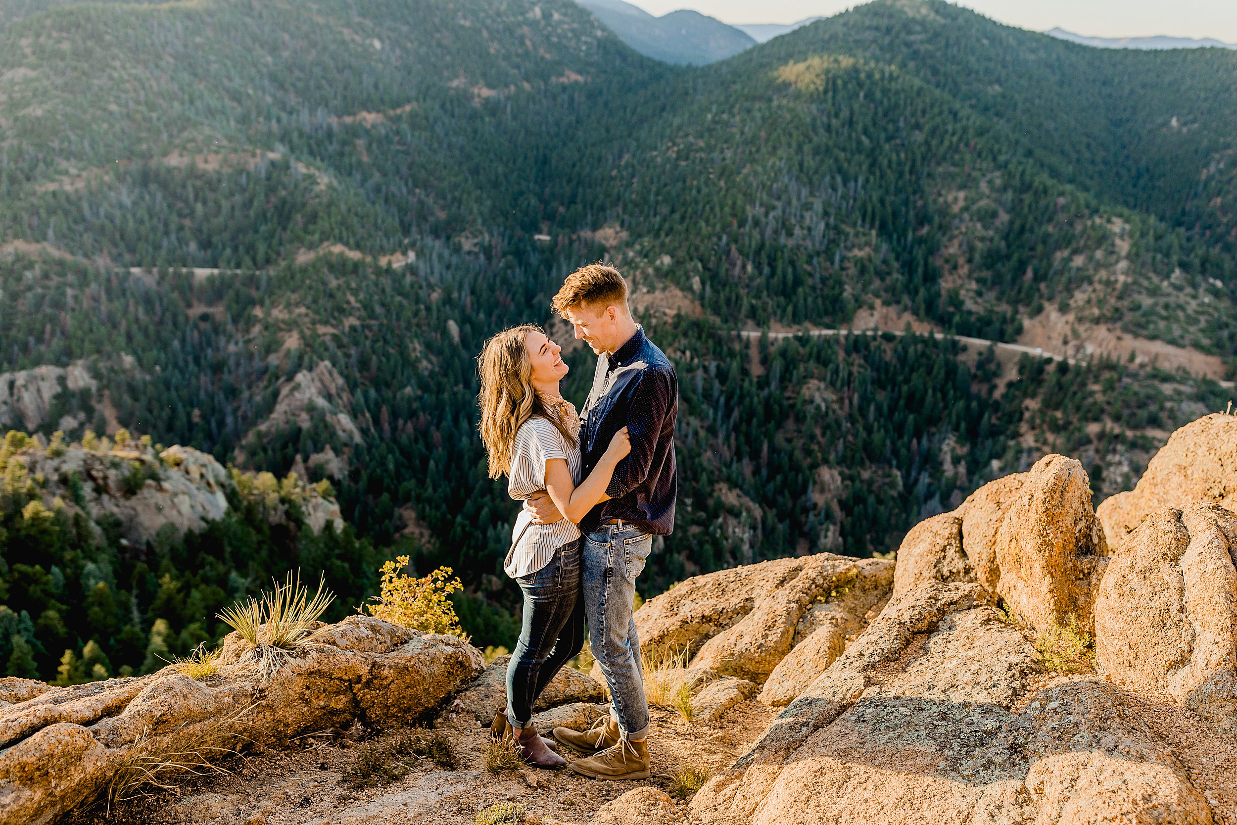 colorado mountain engagement photos, photographer captures couples hiking engagement photos in gorgeous colorado mountains