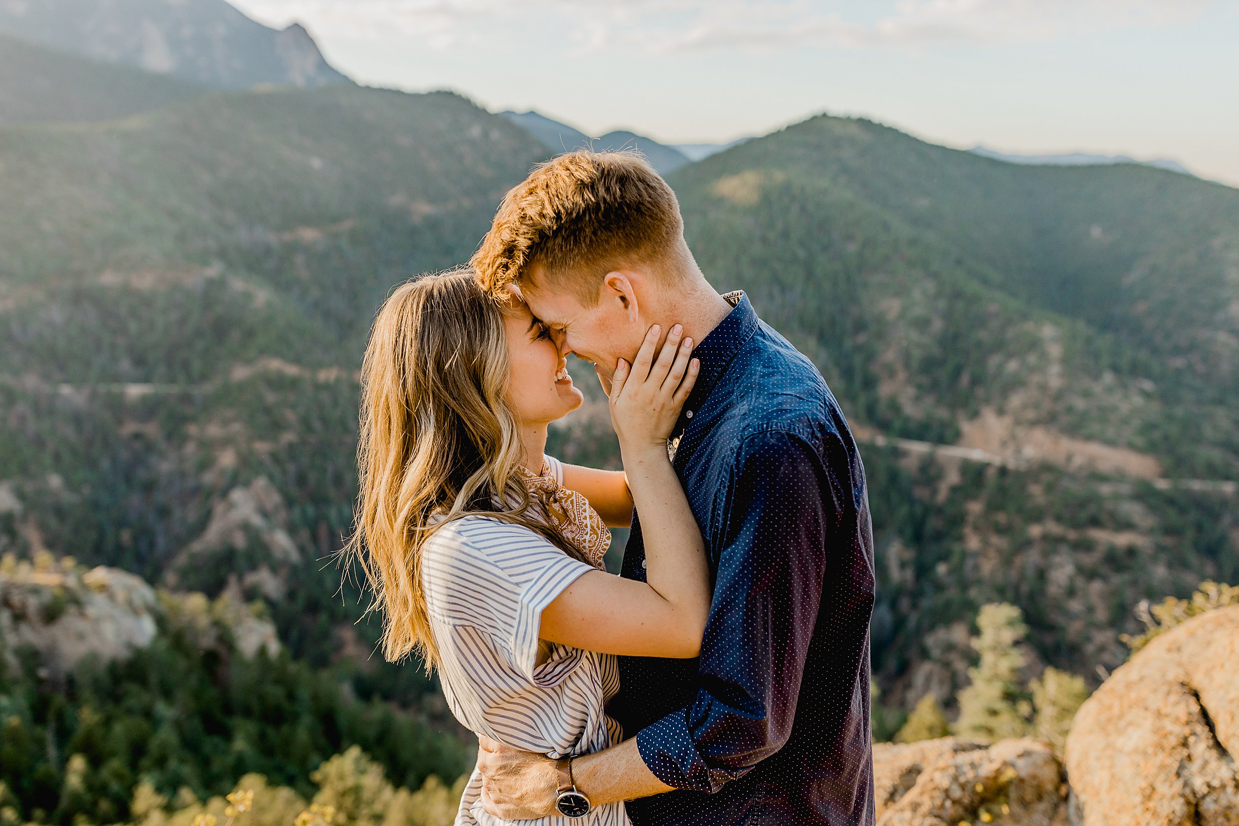 colorado mountain engagement photos, photographer captures couples hiking engagement photos in gorgeous colorado mountains