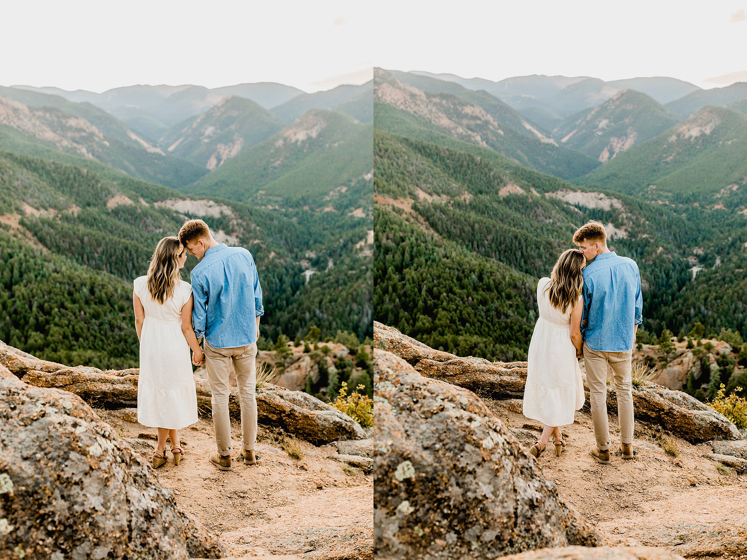 colorado mountain engagement photos, lauren casino photographs a couples engagement photos in cheyenne mountain