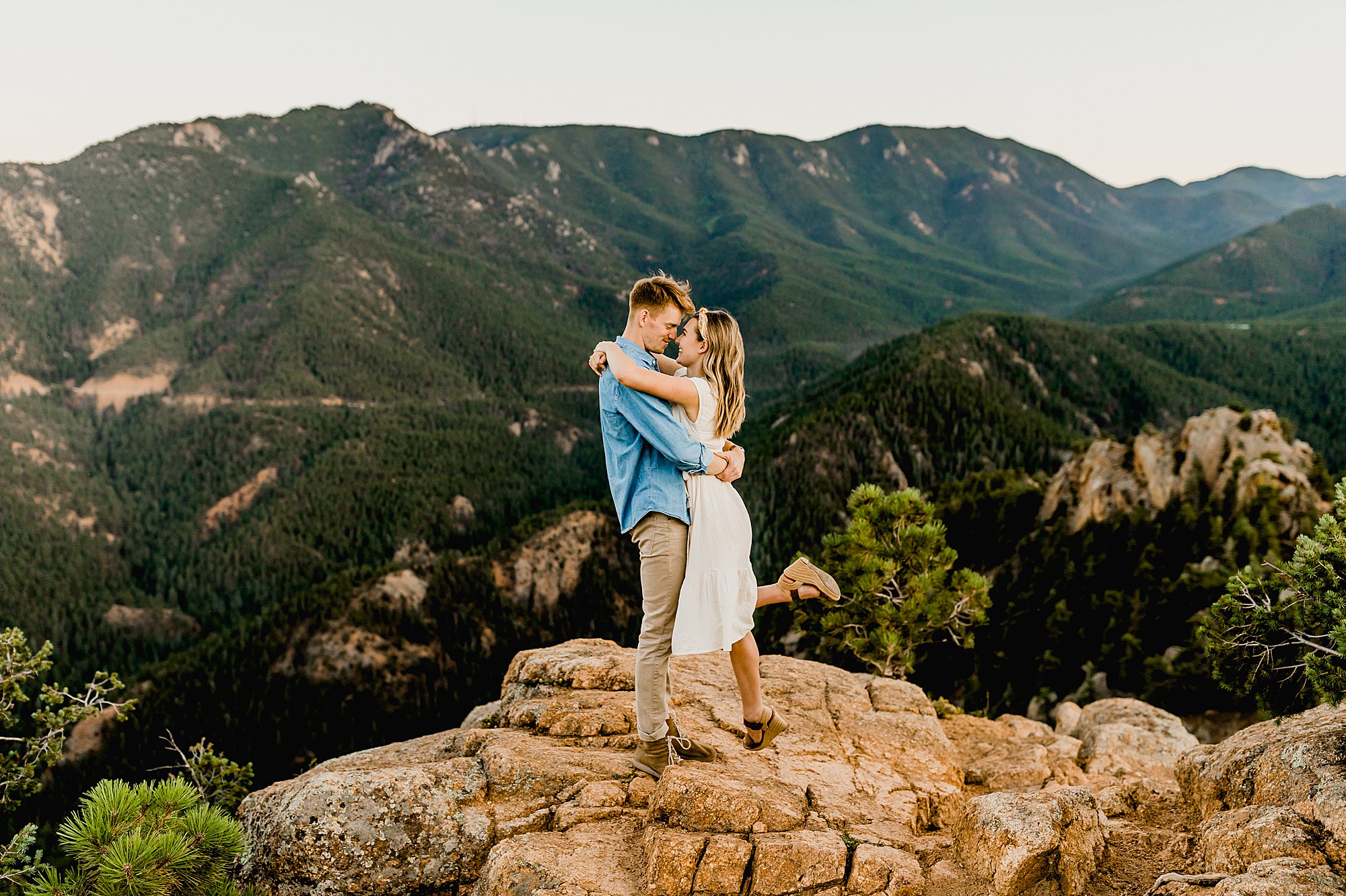 colorado couple enjoys gorgeous mountain scenery for their adventure engagement photos